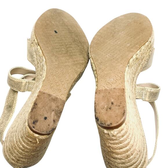 Calvin Klein Emmah Espadrille Wedge Platform Sandals Cage Ankle Strap sz 8 M - Picture 12 of 12